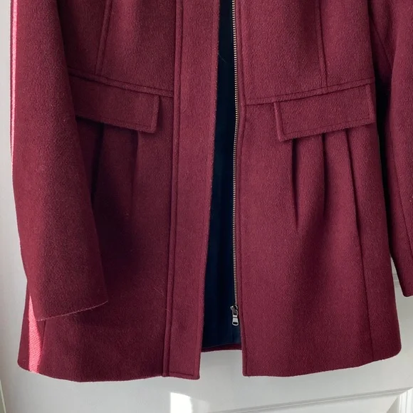 LOFT Rich Burgundy Pea Coat - XXSP - Picture 5 of 6